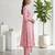 Pink printed cotton blend stitched geometric print salwar kurta dupatta for women