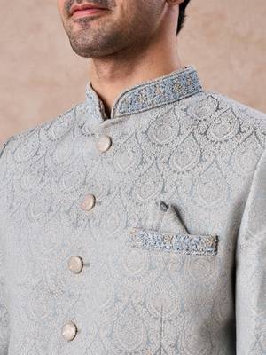 Self design tailored fit jodhpuri two-piece suit 2