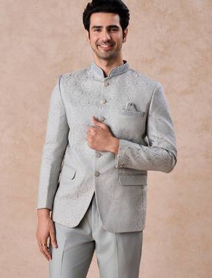 Self design tailored fit jodhpuri two-piece suit 3