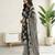 Black printed cotton blend stitched floral print salwar kurta dupatta for women