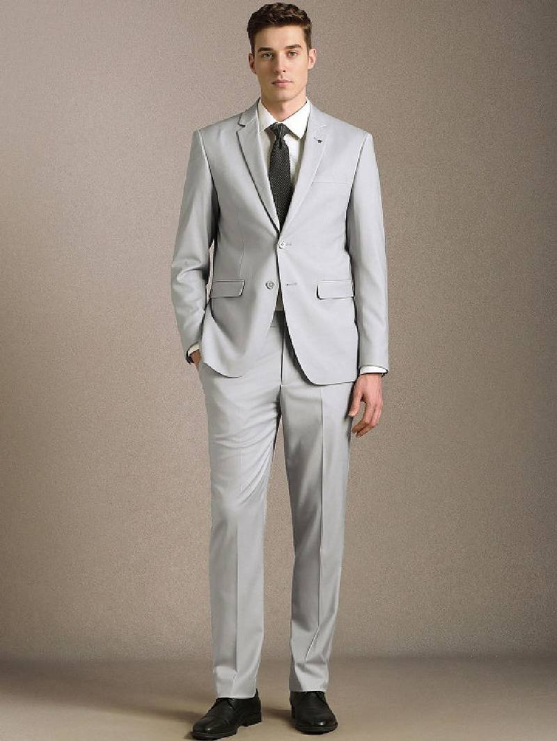 Slim-fit single-breasted two-piece suit
