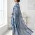 Blue printed cotton blend stitched floral print salwar kurta dupatta for women