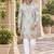 Men's pastel sage green zari thread embroidery work kurta set