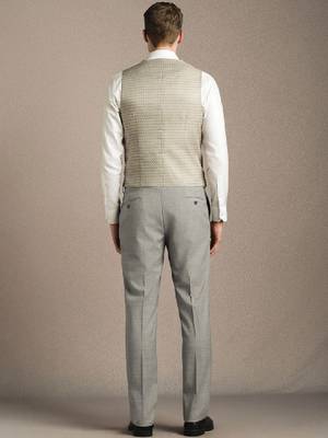 Textured slim-fit single-breasted three-piece suit 4