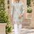 Men's pastel sage green zari thread embroidery work kurta set