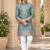 Men's dusty teal zari thread embroidery work kurta pajama