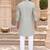 Men's pastel sage green zari thread embroidery work kurta set
