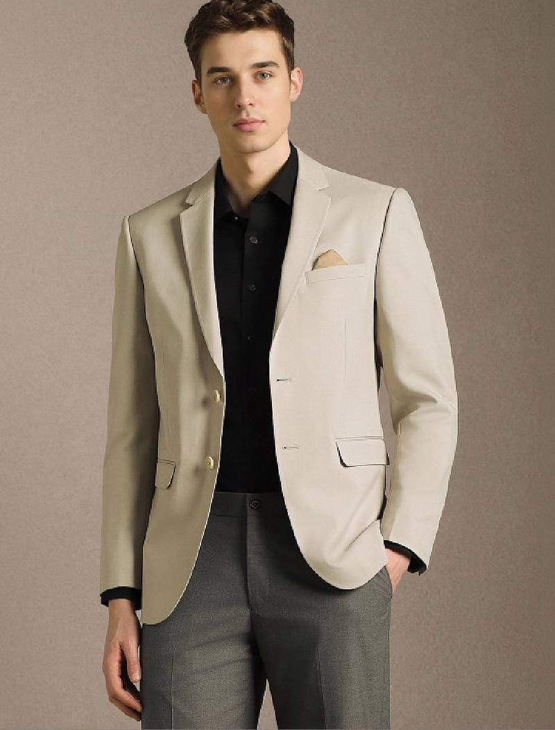 Slim-fit single-breasted two-piece suit