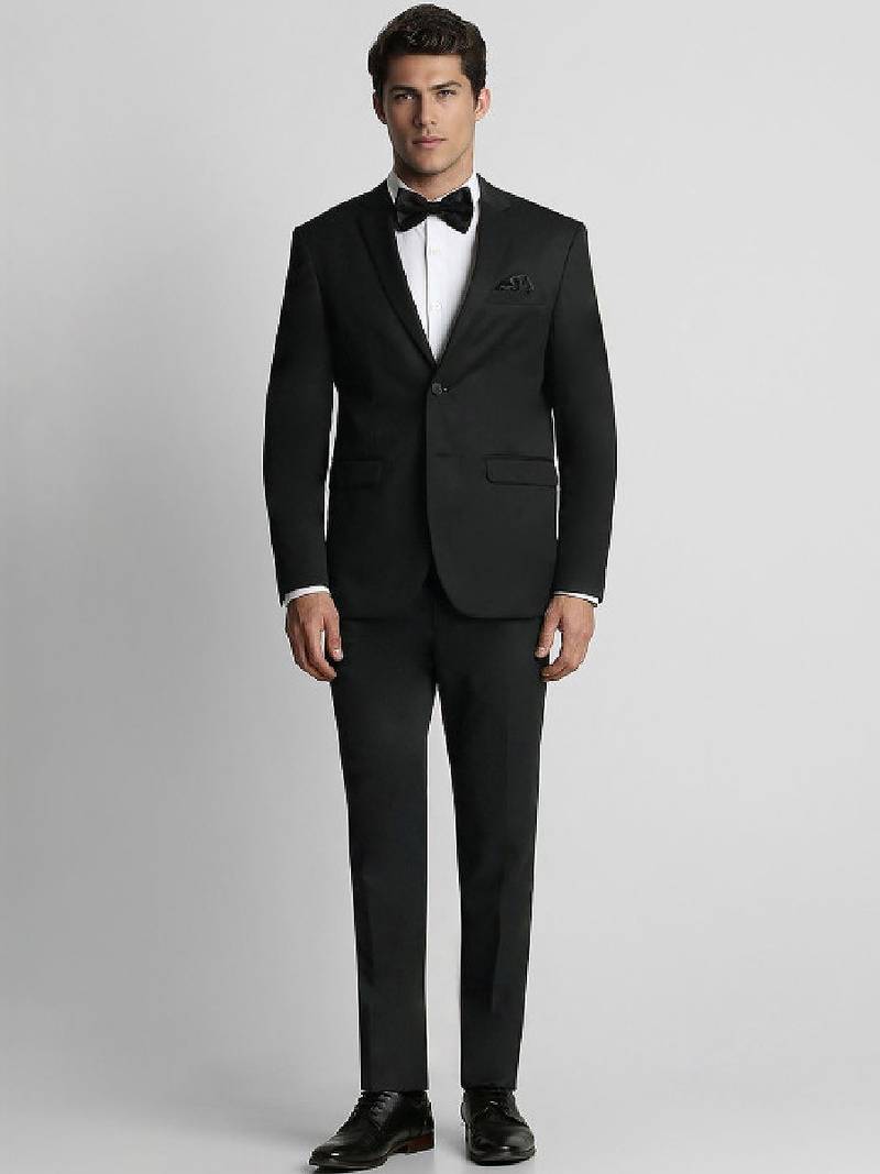 Slim-fit single-breasted two-piece suit