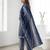 Blue printed cotton blend stitched geometric print salwar kurta dupatta for women