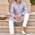 Men's lavender zari thread embroidery work kurta pajama
