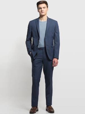 Men single-breasted notched lapel tailored fit blazer and trousers 1