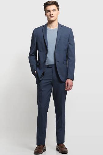 Men single-breasted notched lapel tailored fit blazer and trousers