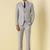 Self design notched lapel slim fit 3 piece suit