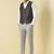 Self design notched lapel slim fit 3 piece suit