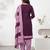 Purple printed cotton blend stitched geometric print salwar kurta dupatta for women