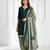 Green printed cotton blend stitched geometric print salwar kurta dupatta for women