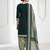 Green printed cotton blend stitched geometric print salwar kurta dupatta for women