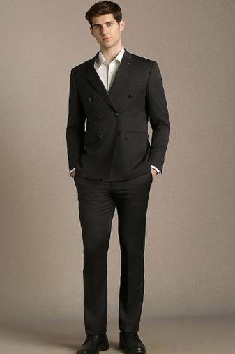 Notched lapel slim fit 2 piece blazer and trousers suits