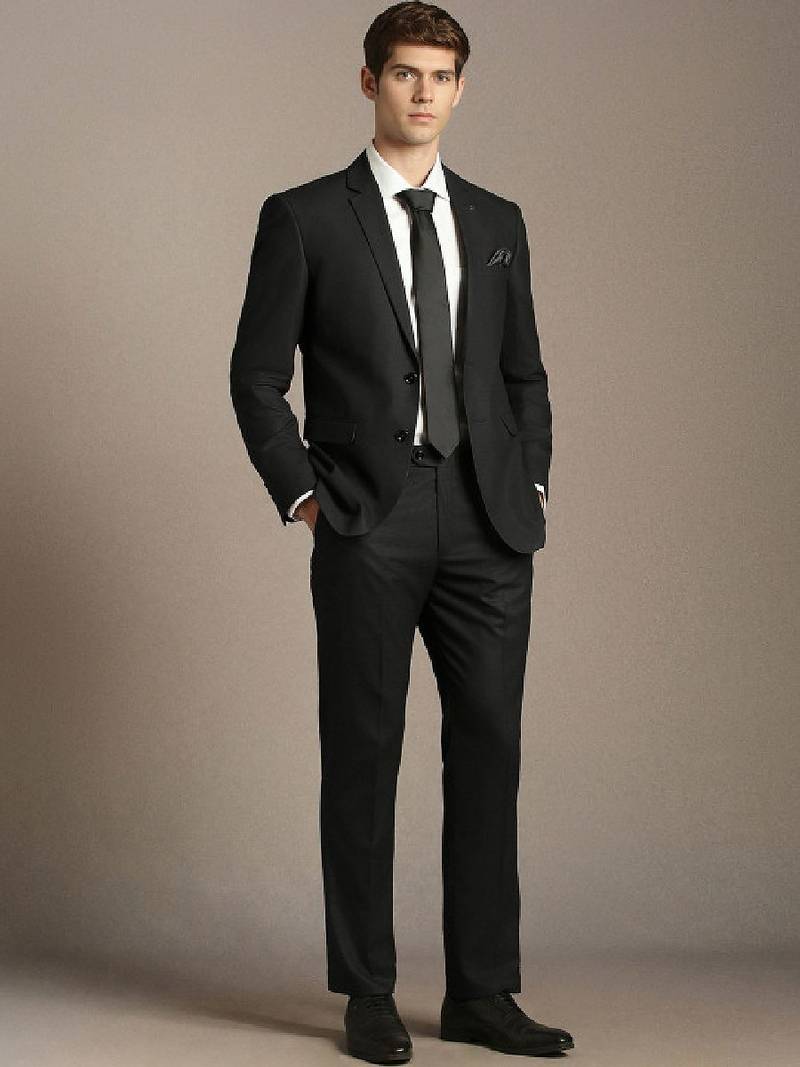 Self design notched lapel slim fit 2 piece blazer and trousers suits