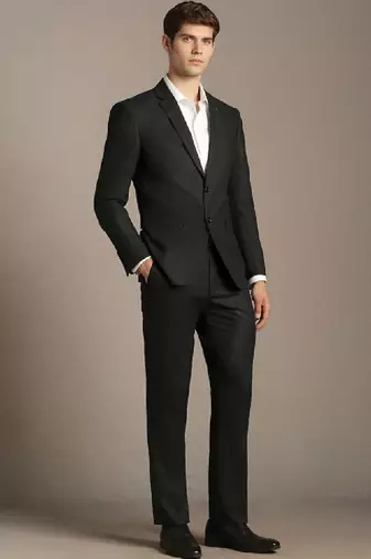 Self design notched lapel slim fit 2 piece blazer and trousers suits