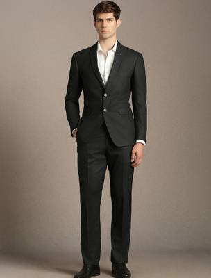 Self design notched lapel slim fit 2 piece blazer and trousers suits 4