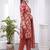 Red printed cotton blend stitched floral print salwar kurta dupatta for women