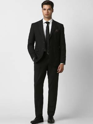 Notched lapel tailored fit 2 piece blazer and trousers suits 4