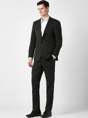Notched lapel slim fit 2 piece blazer and trousers suits 2