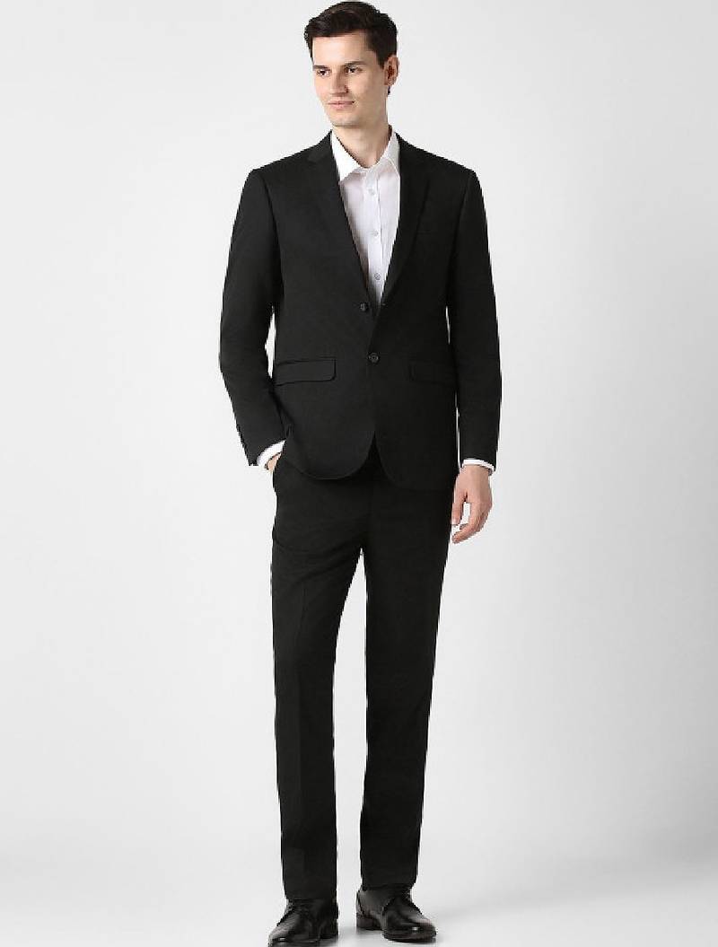 Notched lapel slim fit 2 piece blazer and trousers suits