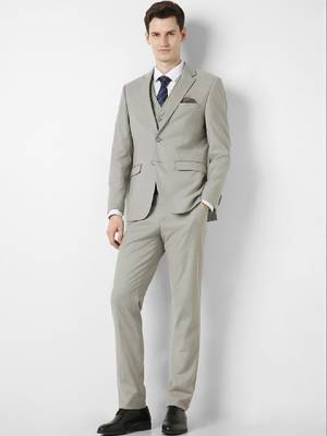 Notched lapel slim fit 3 piece suits 1