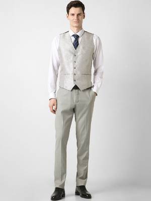 Notched lapel slim fit 3 piece suits 3