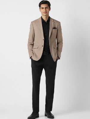 Self design notched lapel slim fit 2 piece blazer and trousers suits 1
