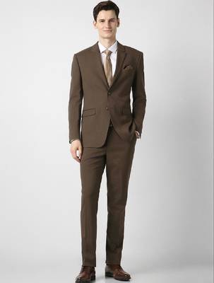 Notched lapel slim fit 2 piece blazer and trousers suits 4