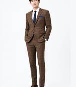 Checked tailored fit single-breasted two-piece suit