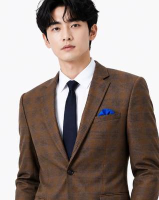Checked tailored fit single-breasted two-piece suit 2