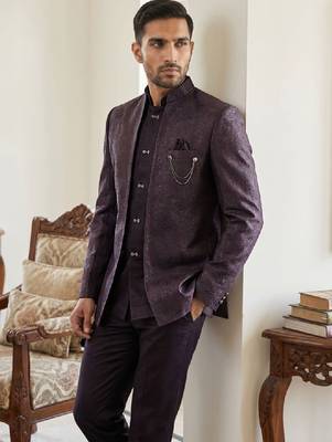Woven design three piece suits 1