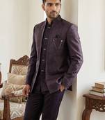 Woven design three piece suits
