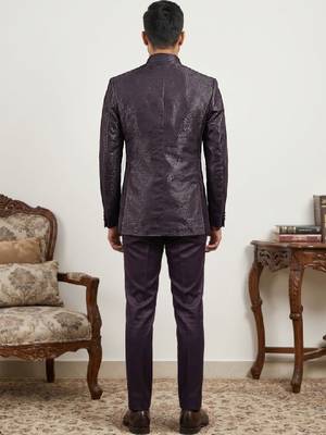 Woven design three piece suits 3