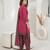 Pink printed cotton blend stitched geometric print salwar kurta dupatta for women