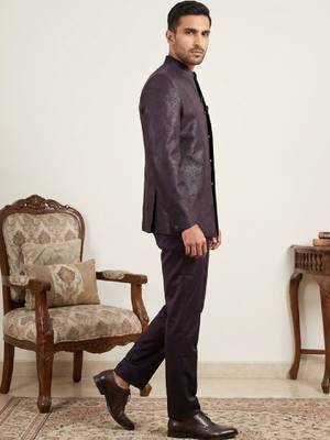 Woven design three piece suits 4