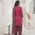 Pink printed cotton blend stitched geometric print salwar kurta dupatta for women
