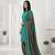 Teal printed cotton blend stitched geometric print salwar kurta dupatta for women