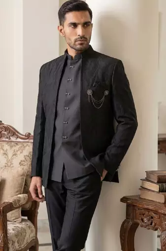 Embroidered three piece suits