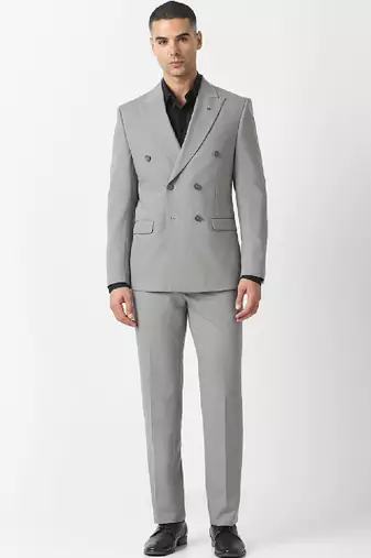 Slim-fit double-breasted two-piece suit