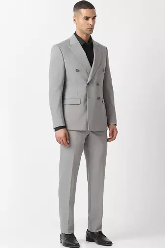 Slim-fit double-breasted two-piece suit