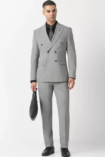 Slim-fit double-breasted two-piece suit