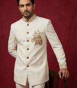 Embroidered mandarin collar jodhpuri suits