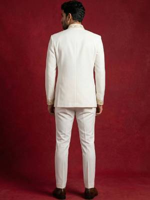 Embroidered mandarin collar jodhpuri suits 3