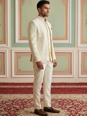 Mandarin collar 3-pieces ethnic suits 4